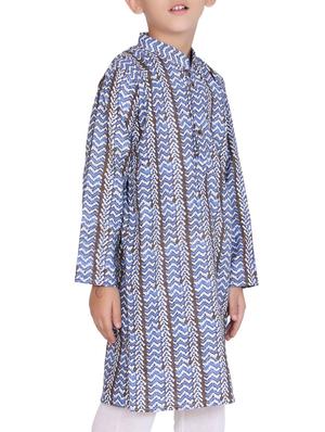 blue cotton kurta set - 15328422 - Standard Image - 2
