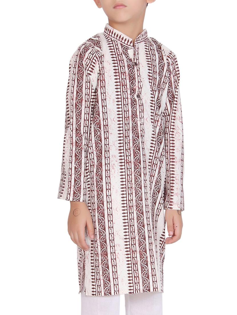 red cotton kurta set - 15328426 - Zoom Image - 2