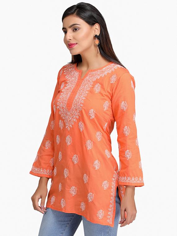 Chikankari straight kurti - 15328829 - Zoom Image - 2