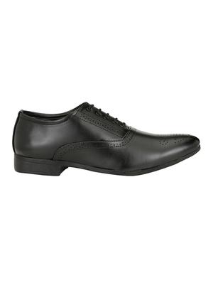 black leatherette lace-up oxford - 15329055 - Standard Image - 2