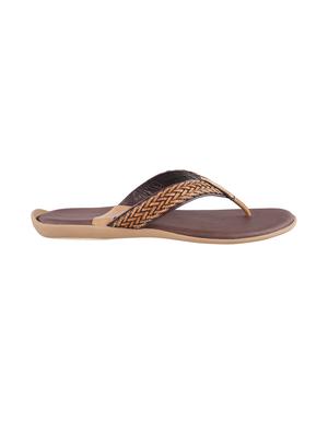 brown Leather toe separator slipper - 15330674 - Standard Image - 2