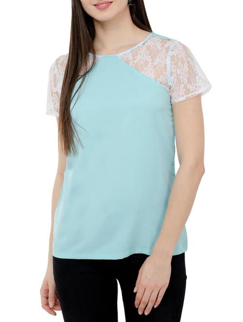 laced raglan sleeve top - 15331277 - Standard Image - 1