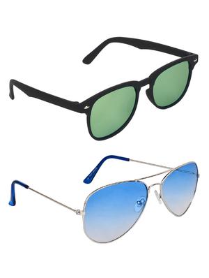zyaden combo of 2 rectangle and aviator sunglasses- combo 2501 - 15332520 - Standard Image - 2