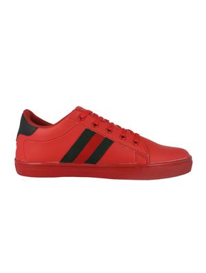 red leatherette lace up sneaker - 15332771 - Standard Image - 2