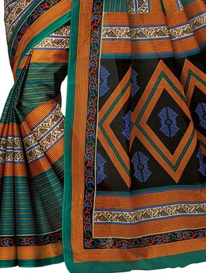 geometric print cotton saree with blouse - 15332795 - Standard Image - 2