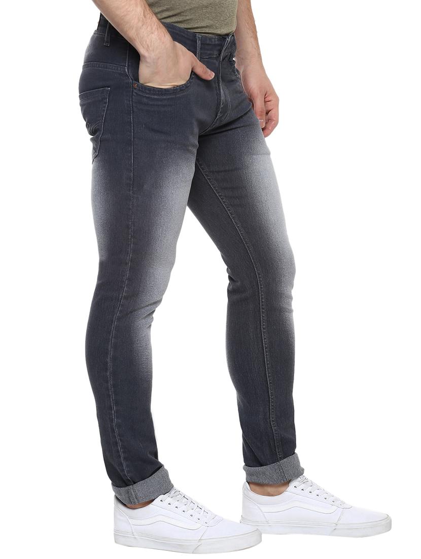 grey cotton blend washed jeans - 15333122 - Zoom Image - 2