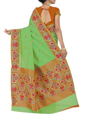 green silk paithani saree with blouse - 15333161 - Standard Image - 2