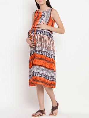 drawstring waist maternity dress - 15333509 - Standard Image - 2