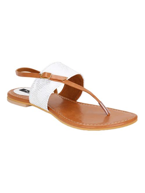 white faux leather back strap sandals - 15333951 - Standard Image - 1