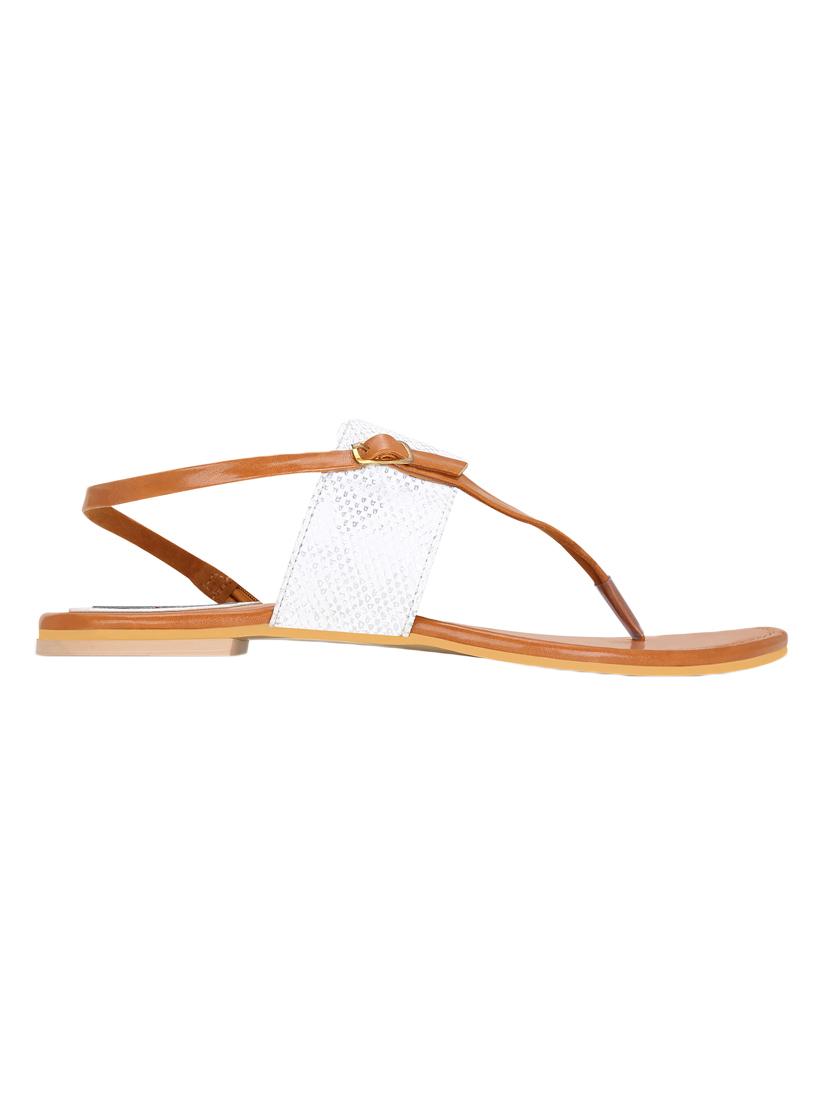 white faux leather back strap sandals - 15333951 - Zoom Image - 2