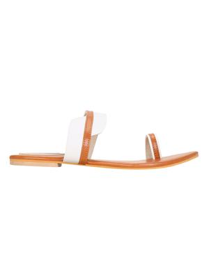 white faux leather one toe sandals - 15333954 - Standard Image - 2
