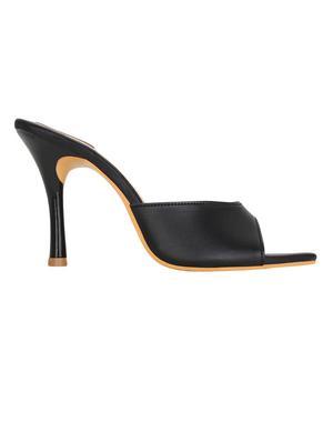 black faux leather slip on sandals - 15333955 - Standard Image - 2