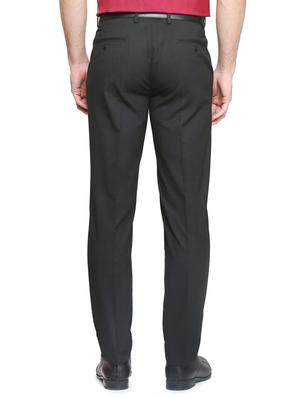 black polyester blend flat front formal trouser - 15334020 - Standard Image - 2