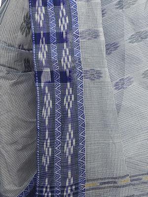 jacquard woven blue tant saree - 15334267 - Standard Image - 2