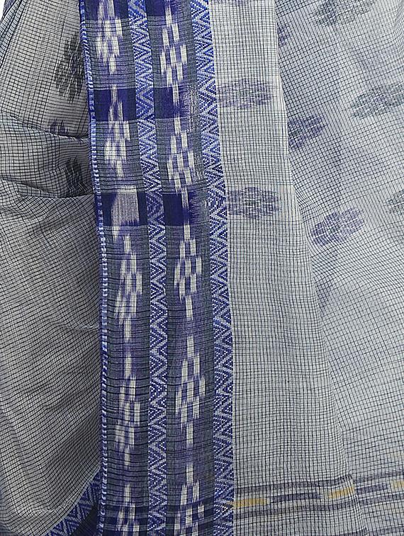 jacquard woven blue tant saree - 15334267 - Zoom Image - 2