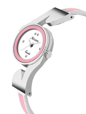 arum white dial round with metal strap wrist watch - 15335303 - Standard Image - 2