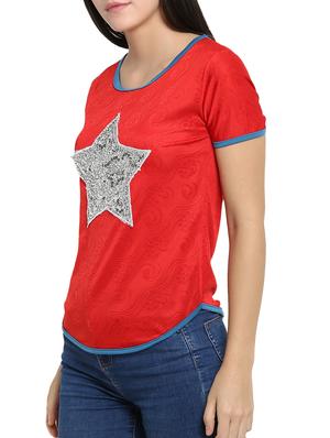 Star applique textured top - 15336006 - Standard Image - 2