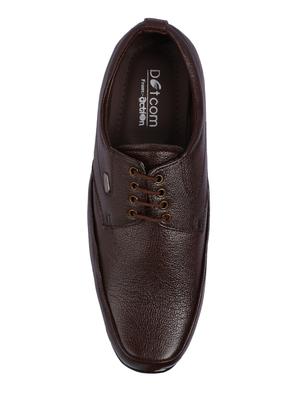 brown Faux Leather lace-up derbys - 15336141 - Standard Image - 2