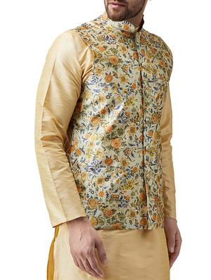multi colored silk nehru jacket - 15336184 - Standard Image - 2