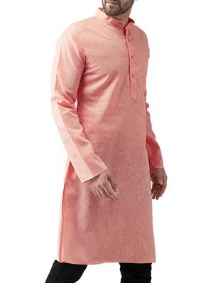 pink cotton long kurta - 15336207 - Standard Image - 2