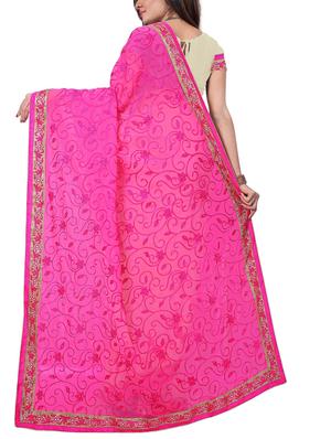 thread embroidered half & half saree with blouse - 15337068 - Standard Image - 2