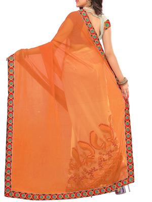 thread embroidered half & half saree with blouse - 15337078 - Standard Image - 2