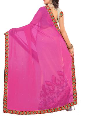 thread embroidered half & half saree with blouse - 15337079 - Standard Image - 2