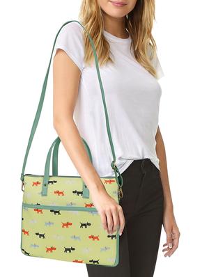 yellow leatherette (pu) laptop bag - 15337105 - Standard Image - 5