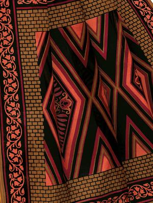 geometrical printed saree with blouse - 15337182 - Standard Image - 2