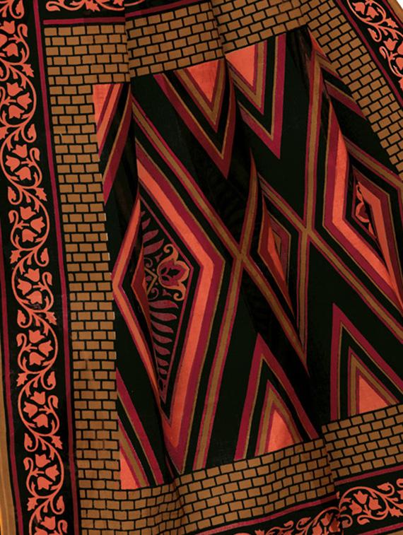 geometrical printed saree with blouse - 15337182 - Zoom Image - 2