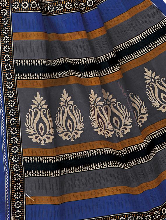 geometrical printed saree with blouse - 15337208 - Zoom Image - 2