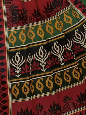 chevron printed saree with blouse - 15337215 - Standard Image - 2