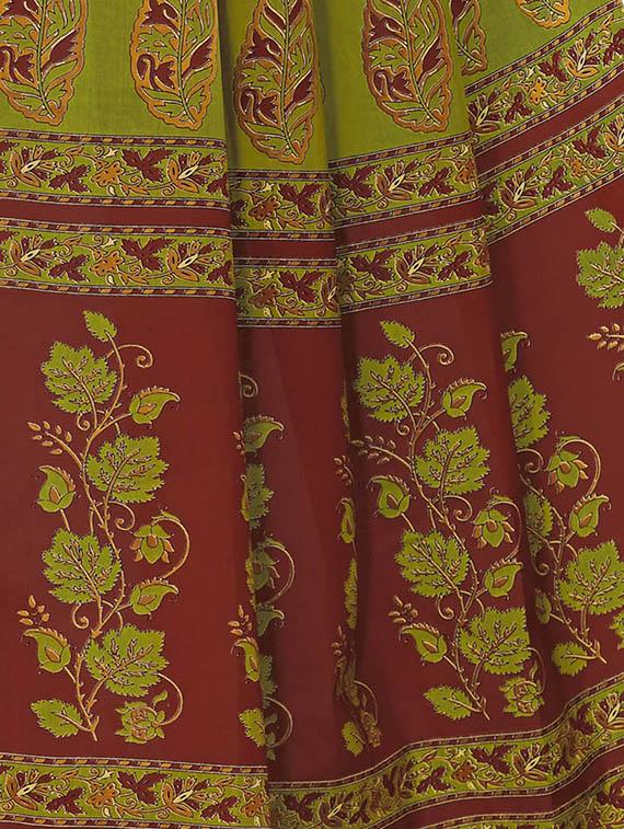 leaf printed saree with blouse - 15337231 - Zoom Image - 2