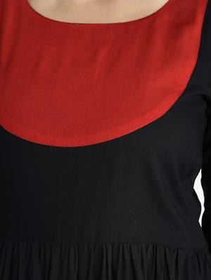 flared color block kurta - 15337326 - Standard Image - 5