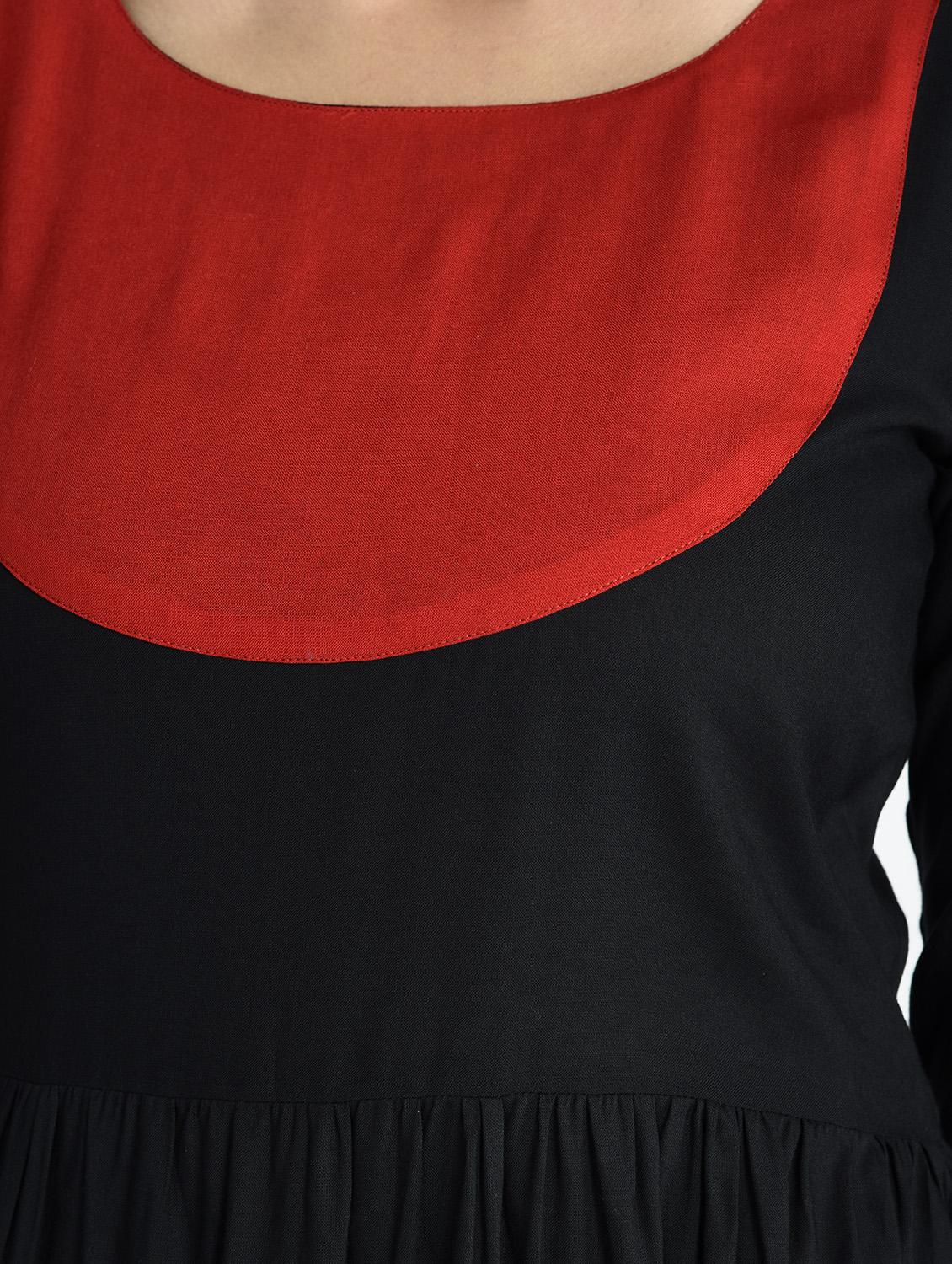 flared color block kurta - 15337326 - Zoom Image - 5