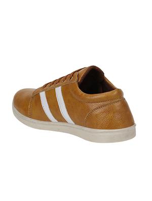 tan leatherette lace up sneaker - 15337349 - Standard Image - 2