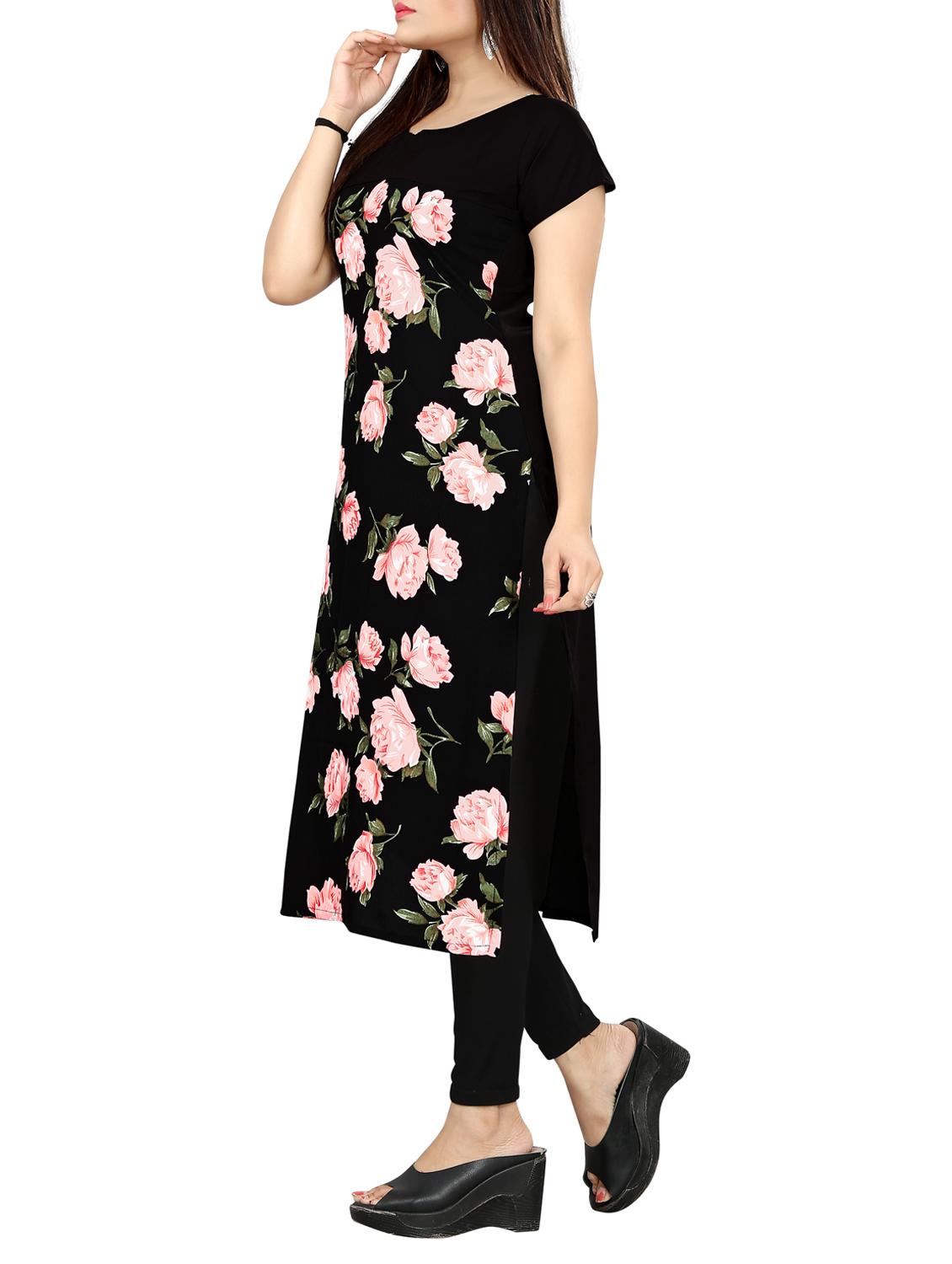 straight floral kurta - 15337450 - Zoom Image - 2