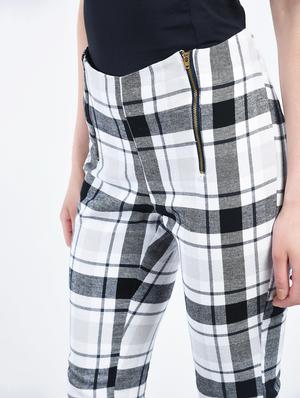 flat front checkered trouser - 15337576 - Standard Image - 2