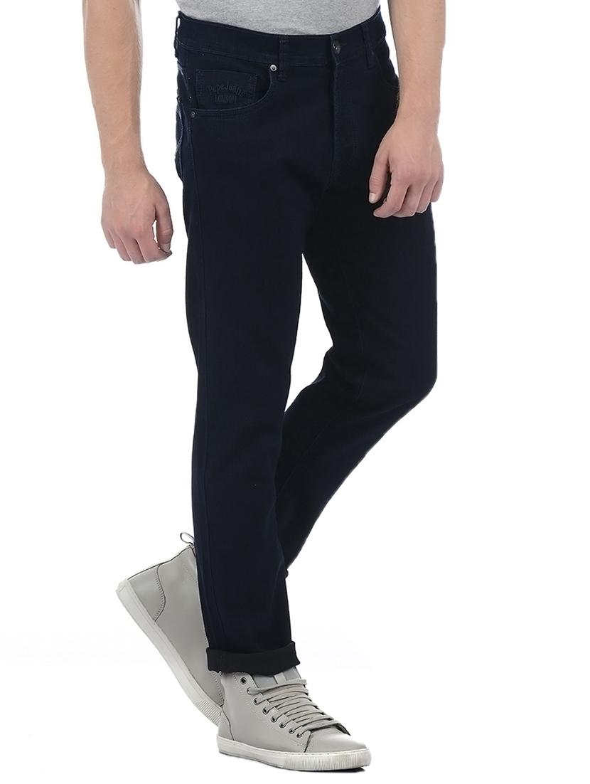 blue cotton blend plain jeans - 15338486 - Zoom Image - 2
