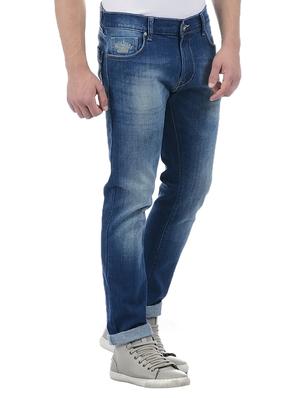 blue cotton blend washed jeans - 15338488 - Standard Image - 2