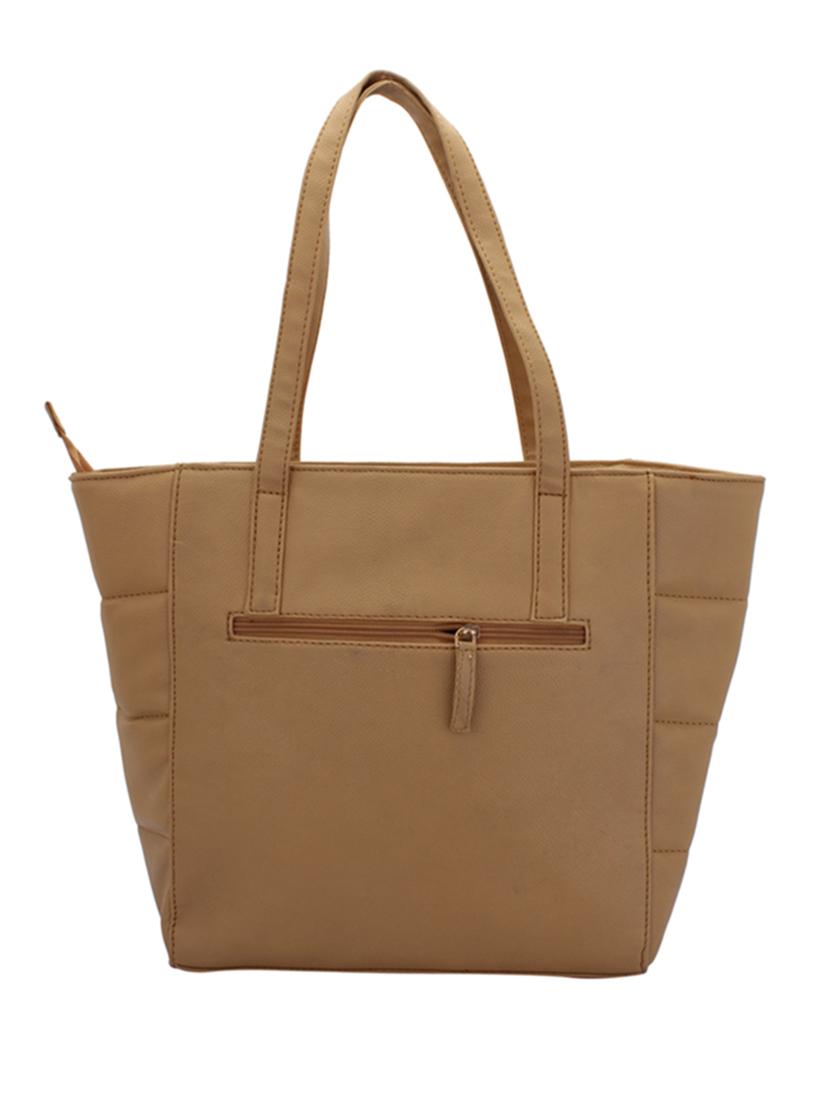 beige leatherette (pu) combo tote - 15338890 - Zoom Image - 2