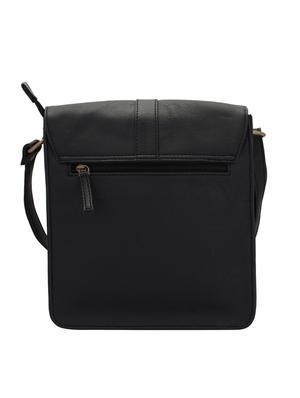 black leatherette (pu) messenger sling bag - 15338892 - Standard Image - 2