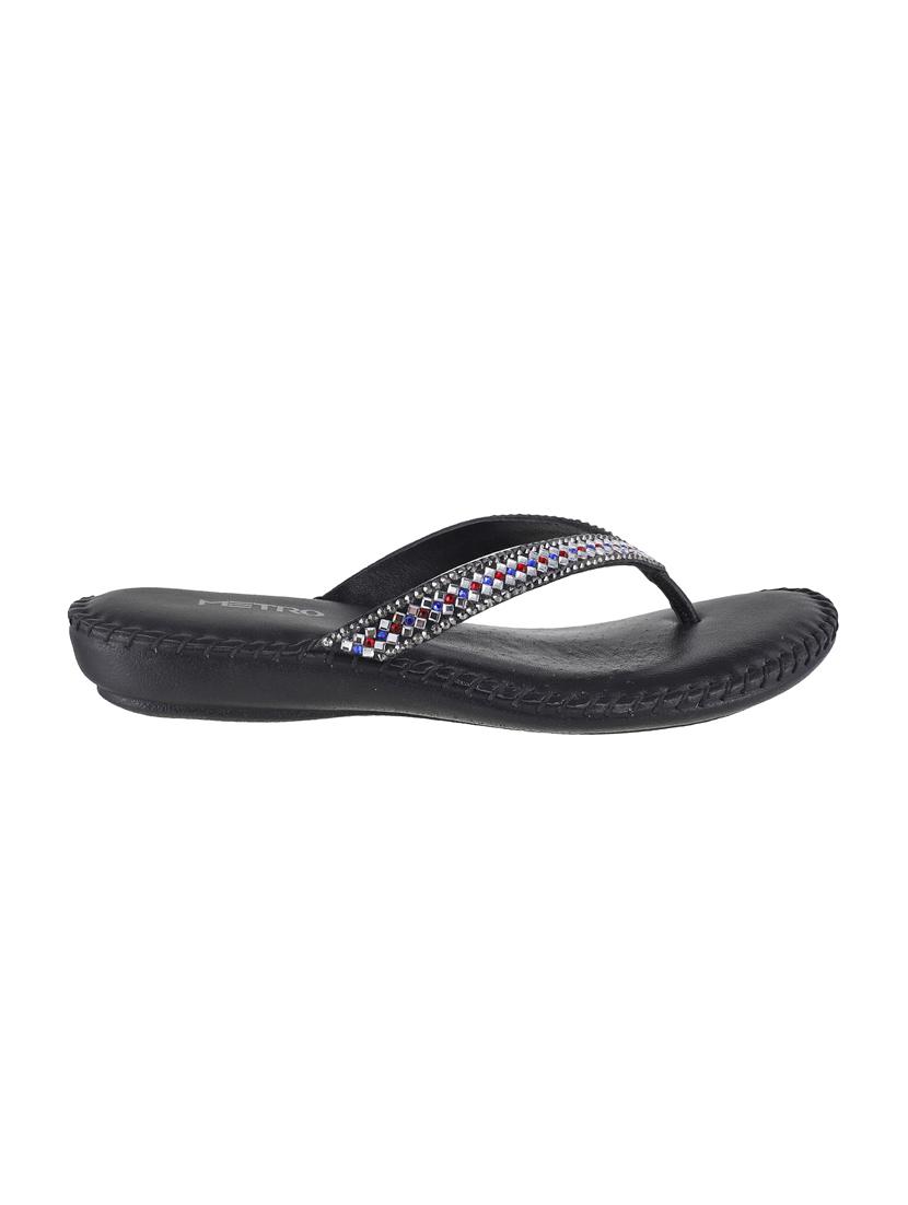 black leather toe separator sandals - 15339451 - Zoom Image - 2