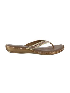 gold leather toe separator sandals - 15339452 - Standard Image - 2