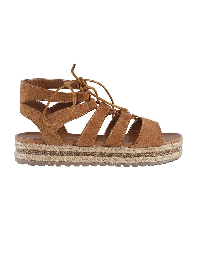 brown faux leather gladiators sandals - 15339455 - Zoom Image - 2