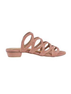 pink faux leather slip on sandals - 15339461 - Standard Image - 2