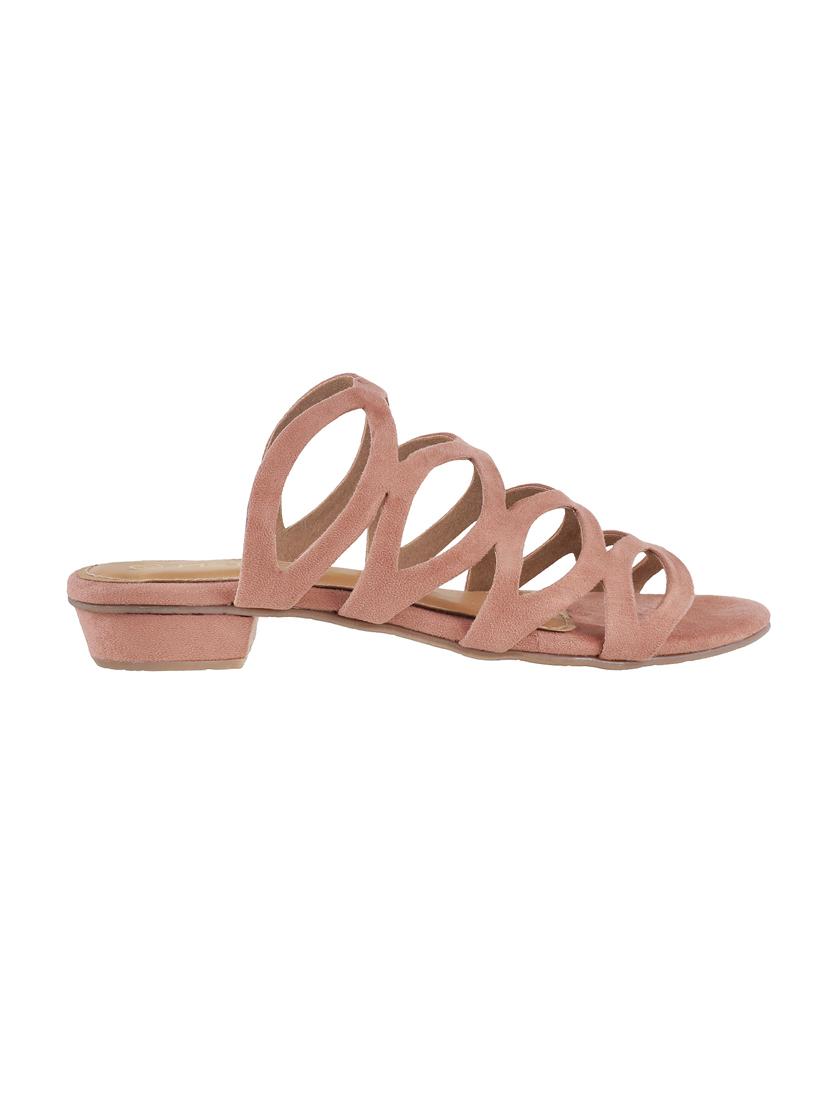pink faux leather slip on sandals - 15339461 - Zoom Image - 2