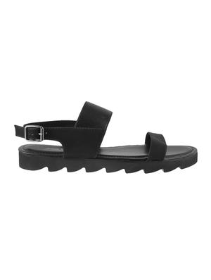 black faux leather back strap sandals - 15339478 - Standard Image - 2
