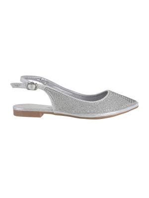 silver faux leather back strap sandals - 15339496 - Standard Image - 2
