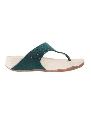 green suede toe separator sandals - 15339503 - Standard Image - 2